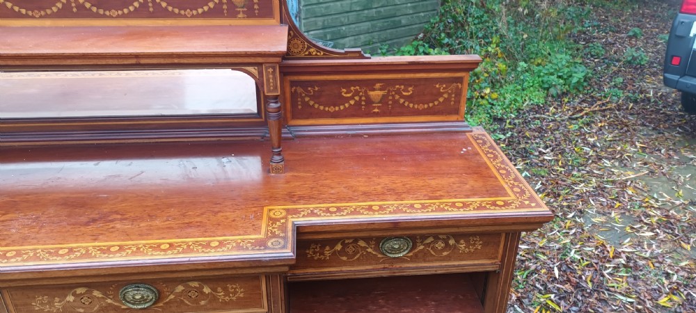 Howard stamped inlaid mahogany side cabinet  View XVIII