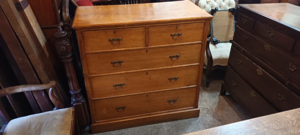 Late Victorian ash chest of drawers. View III