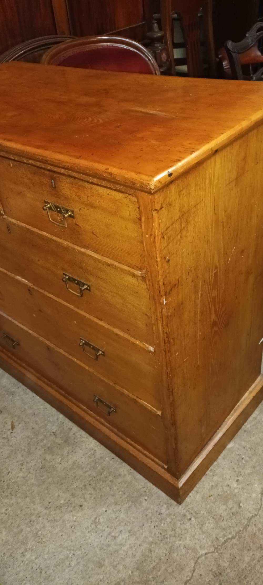 Late Victorian ash chest of drawers. View IV