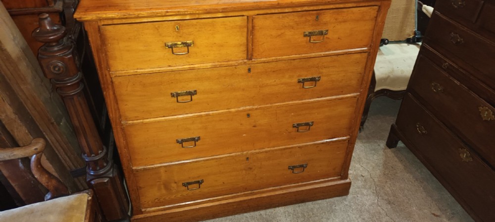 Late Victorian ash chest of drawers. View VI