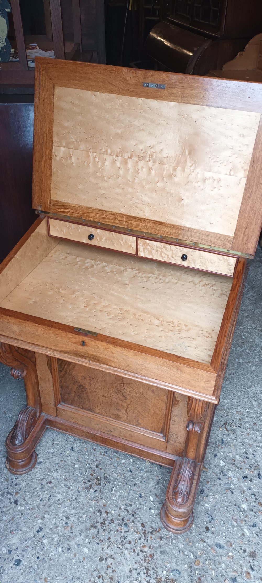 Good quality oak Victorian davenport.  View IV