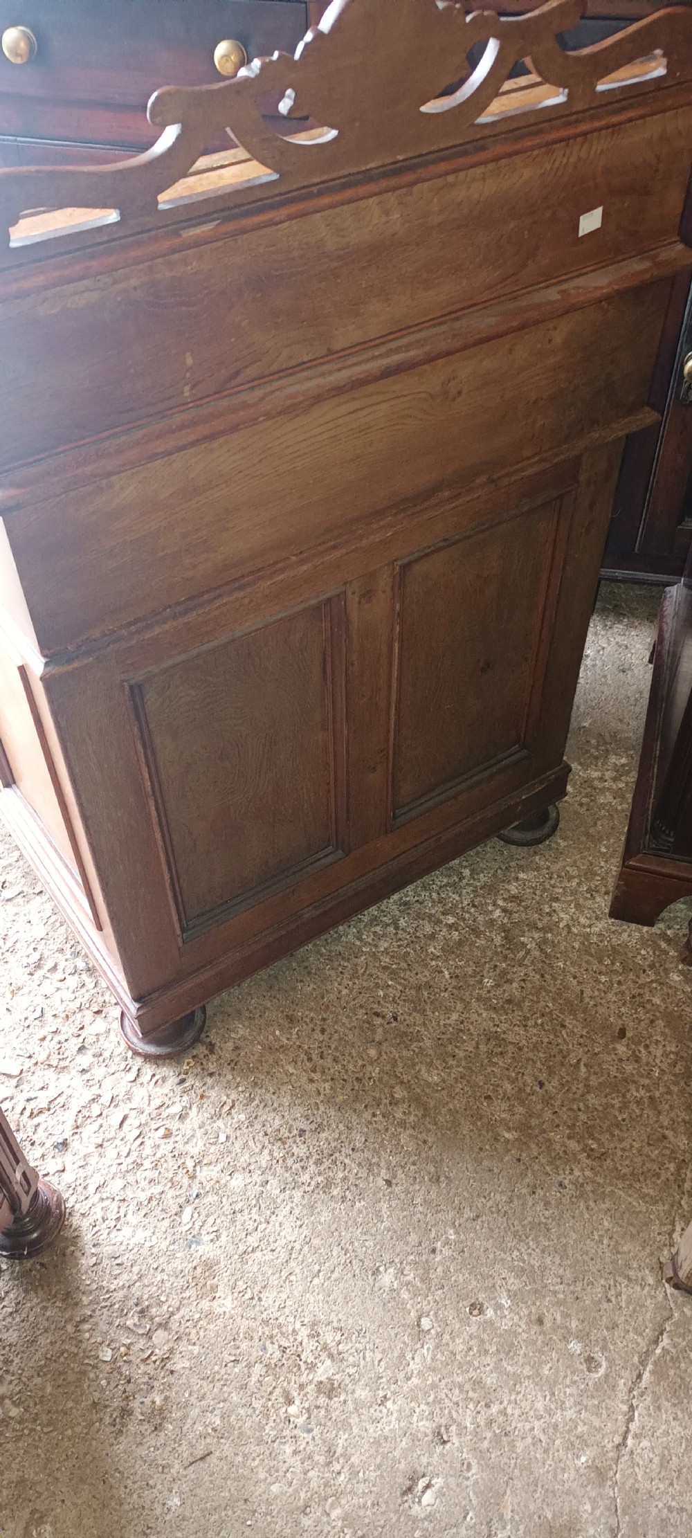 Good quality oak Victorian davenport.  View VII