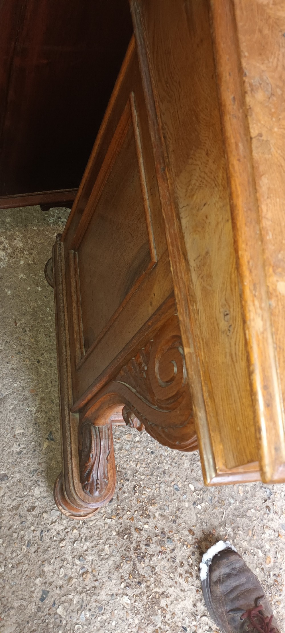 Good quality oak Victorian davenport.  View IX