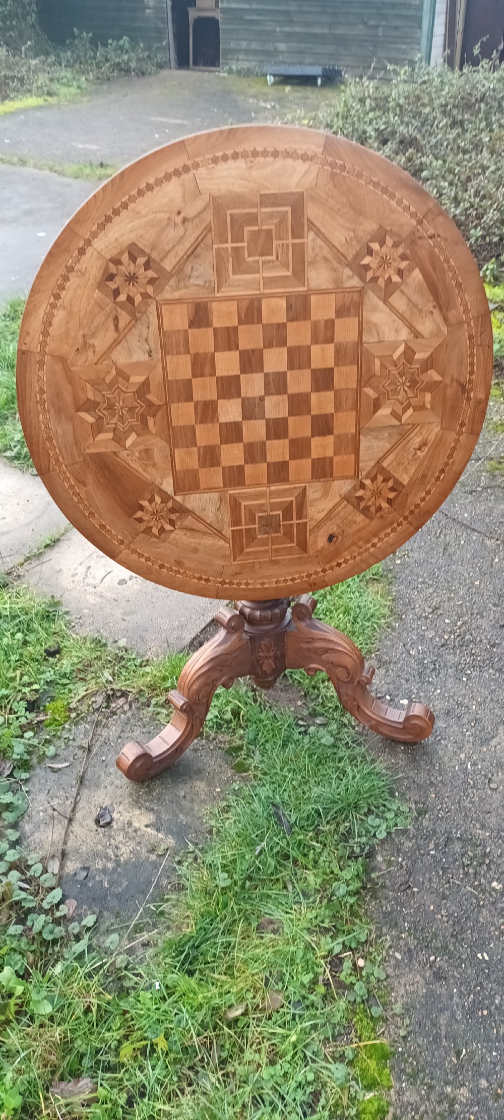Inlaid Tyrolean games table. View VII