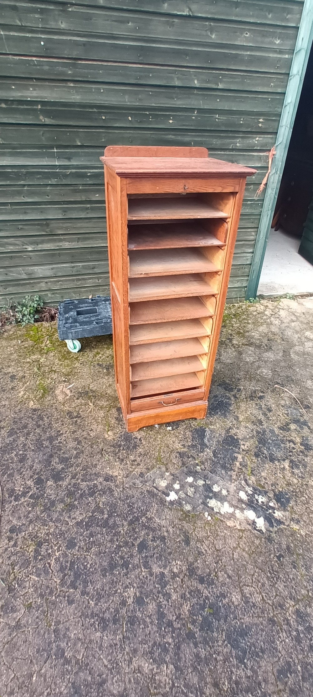 Tambour front oak office cabinet  View IV