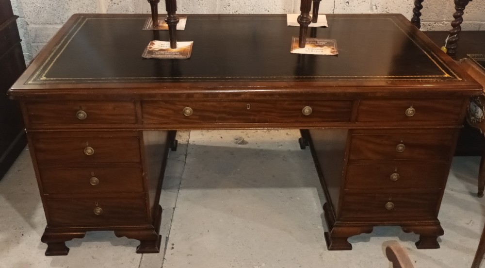 Large 19th century mahogany partners desk