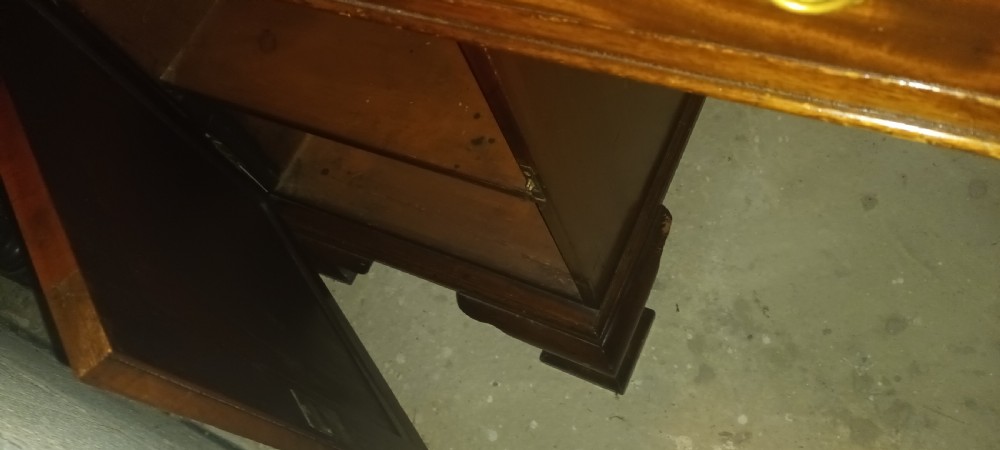 Large 19th century mahogany partners desk View VI