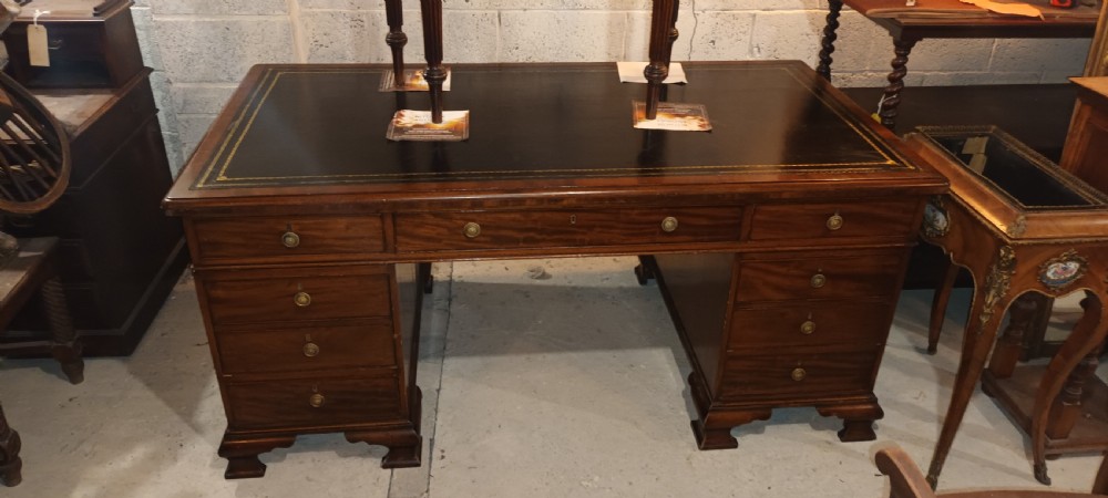 Large 19th century mahogany partners desk View VIII