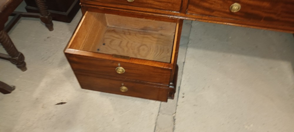 Large 19th century mahogany partners desk View IX