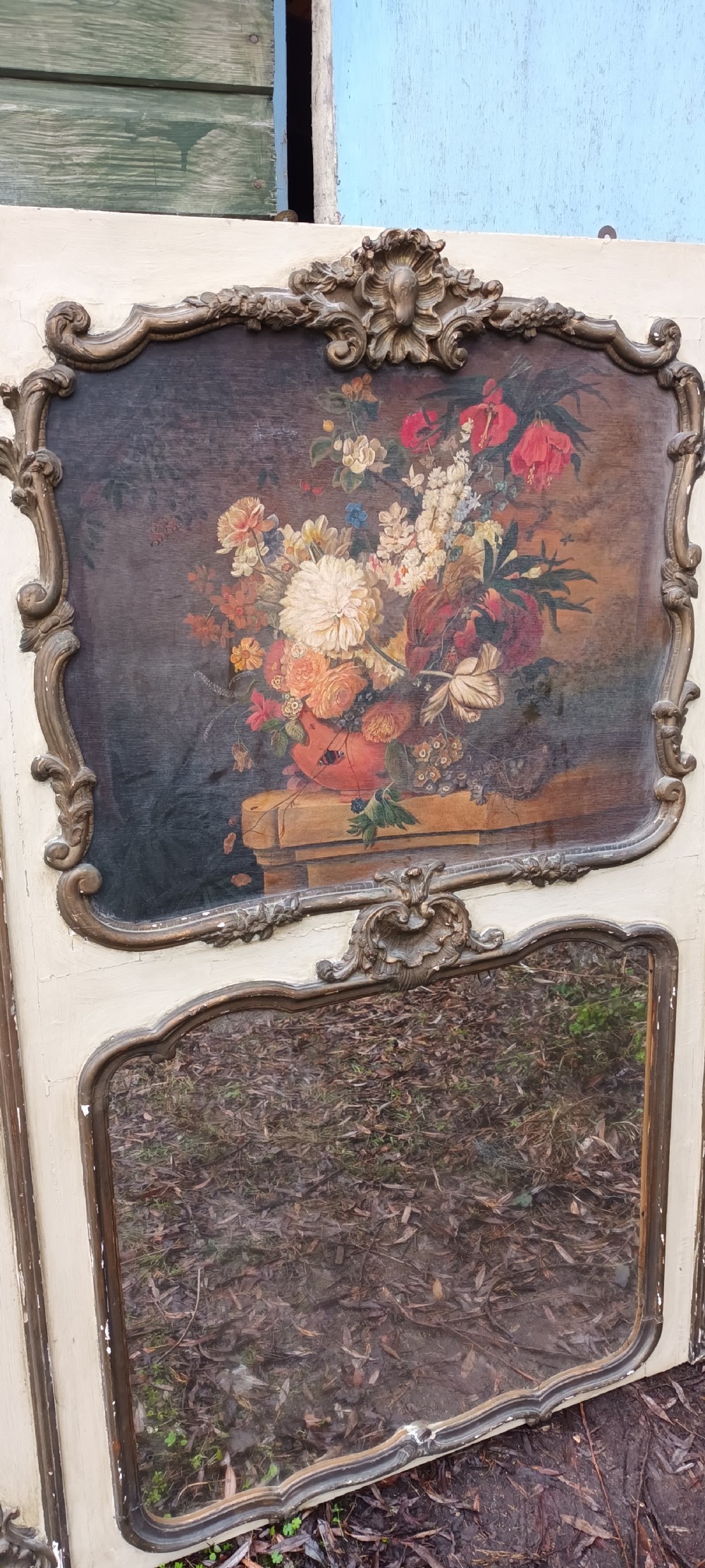 Late 19th century French Tremeau hallway mirror painting.  View III