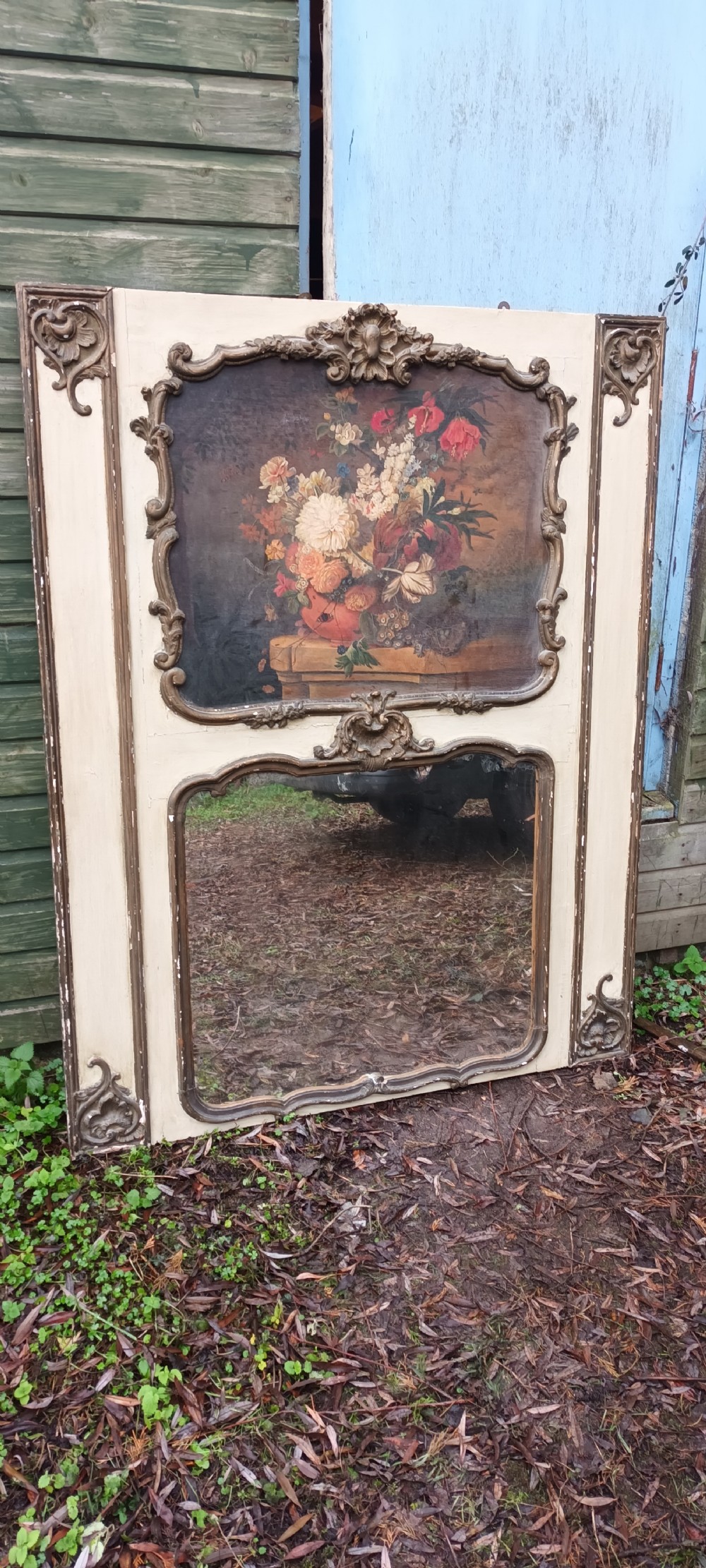 Late 19th century French Tremeau hallway mirror painting.  View V