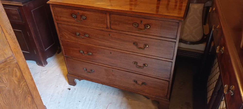 Good original and practical late Georgian mahogany chest of drawers.  View IV