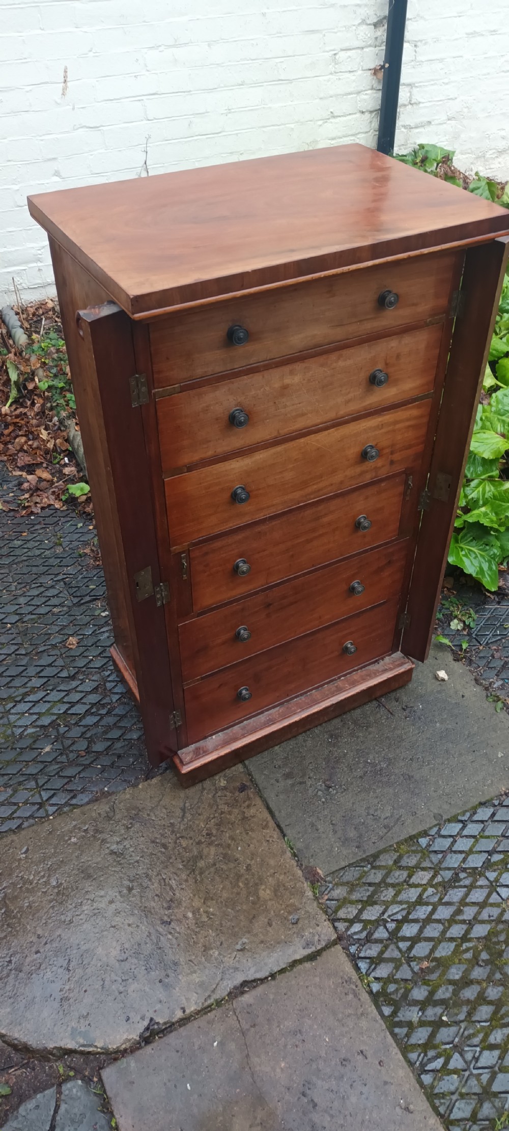 Victorian mahogany Wellington chest. View V