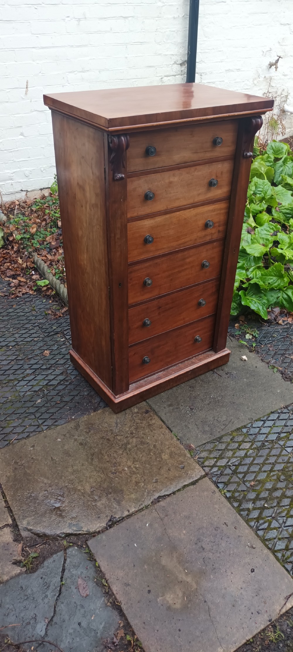 Victorian mahogany Wellington chest. View VII
