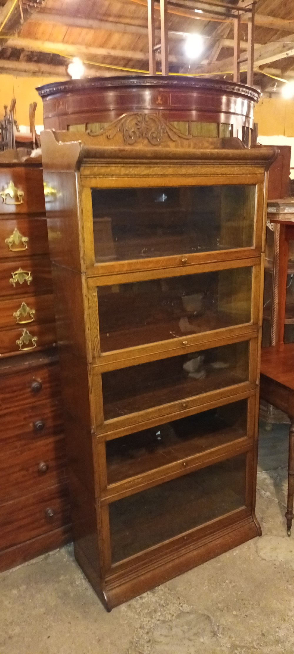 Oak Globe Wernicke design bookcase. 