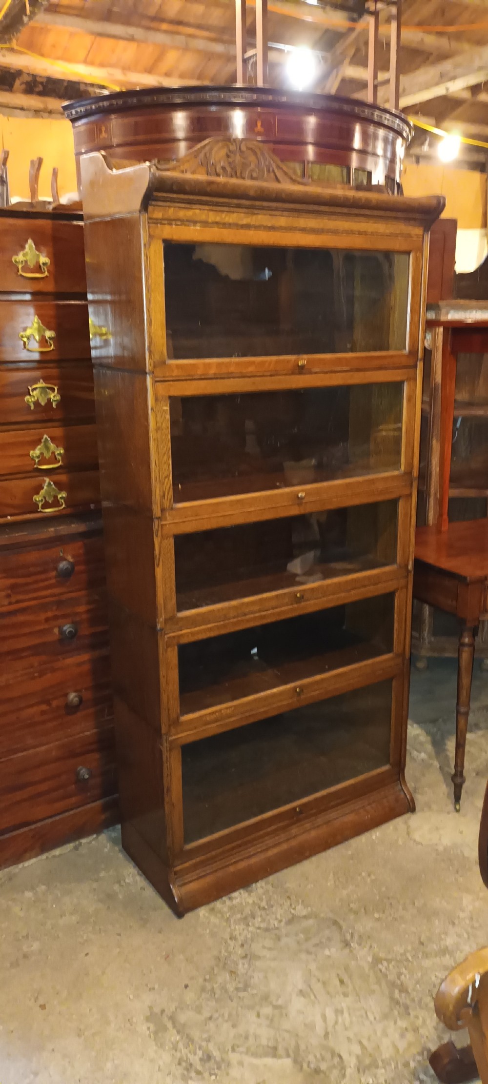 Oak Globe Wernicke design bookcase.  View II
