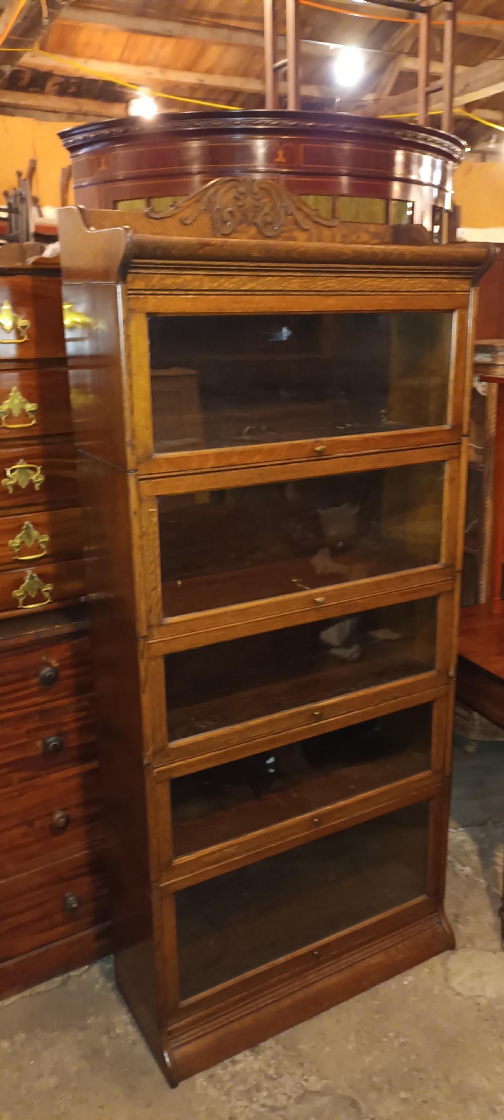 Oak Globe Wernicke design bookcase.  View III