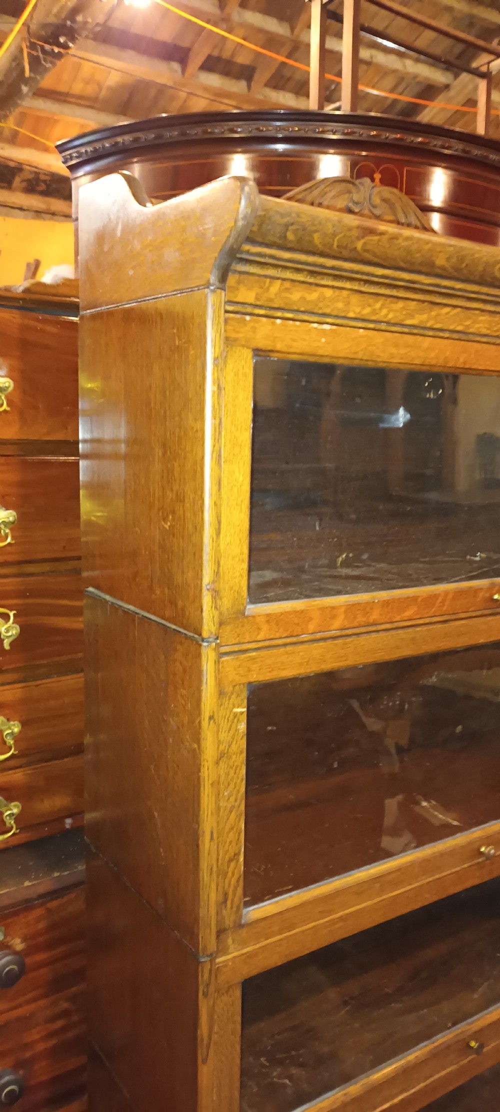 Oak Globe Wernicke design bookcase.  View V