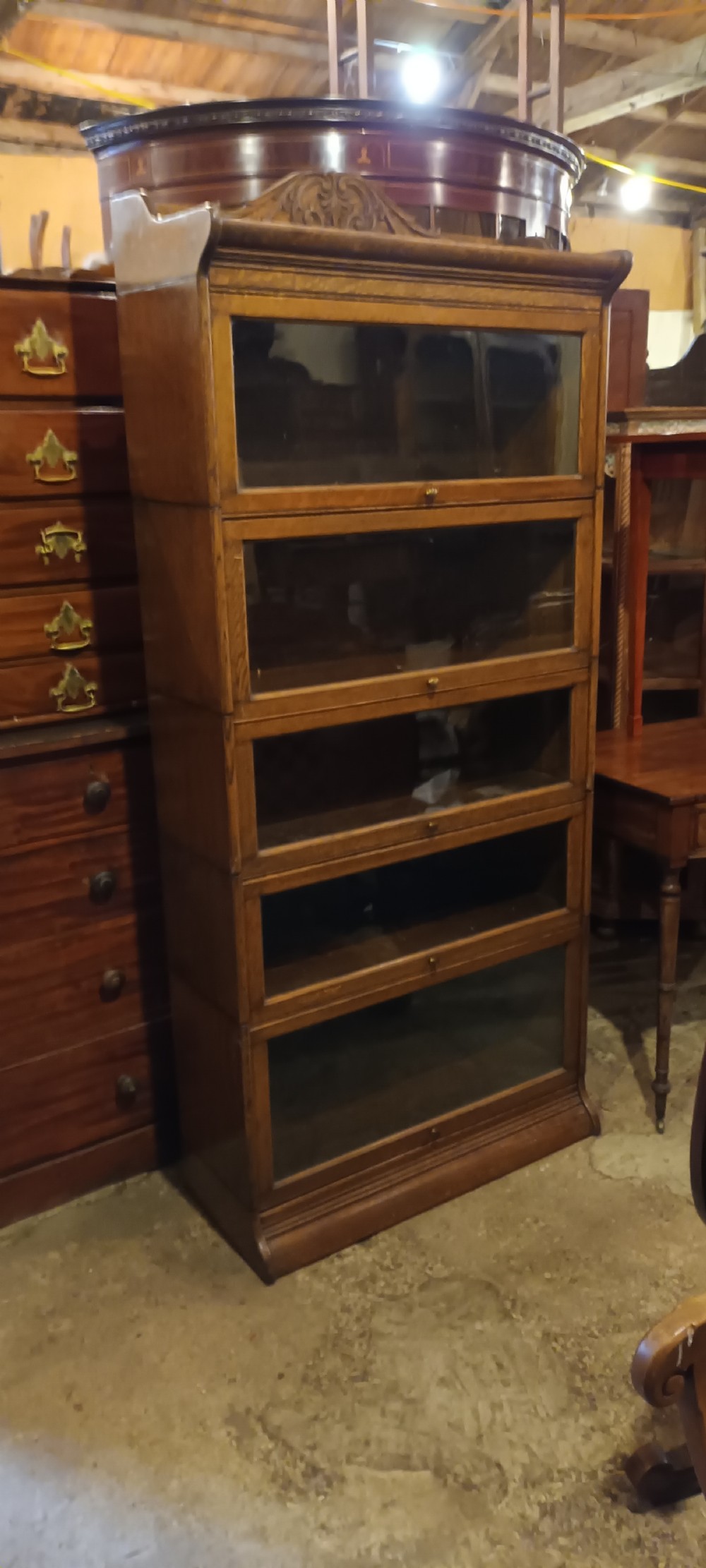 Oak Globe Wernicke design bookcase.  View VI