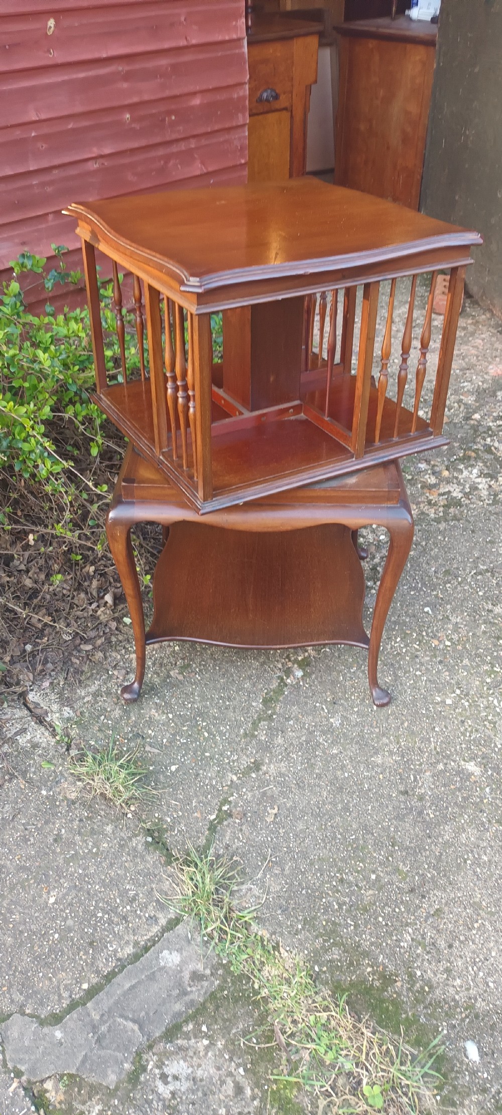 Edwardian mahogany revolving bookcase . View III