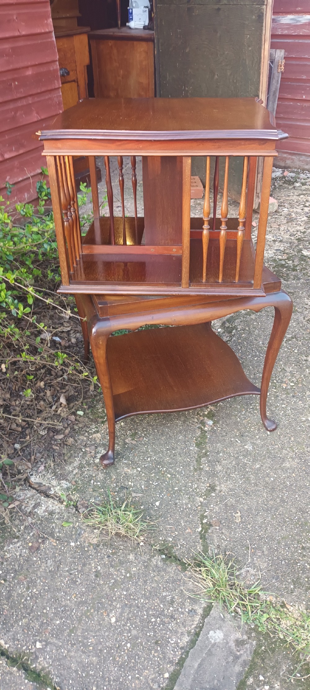 Edwardian mahogany revolving bookcase . View IV
