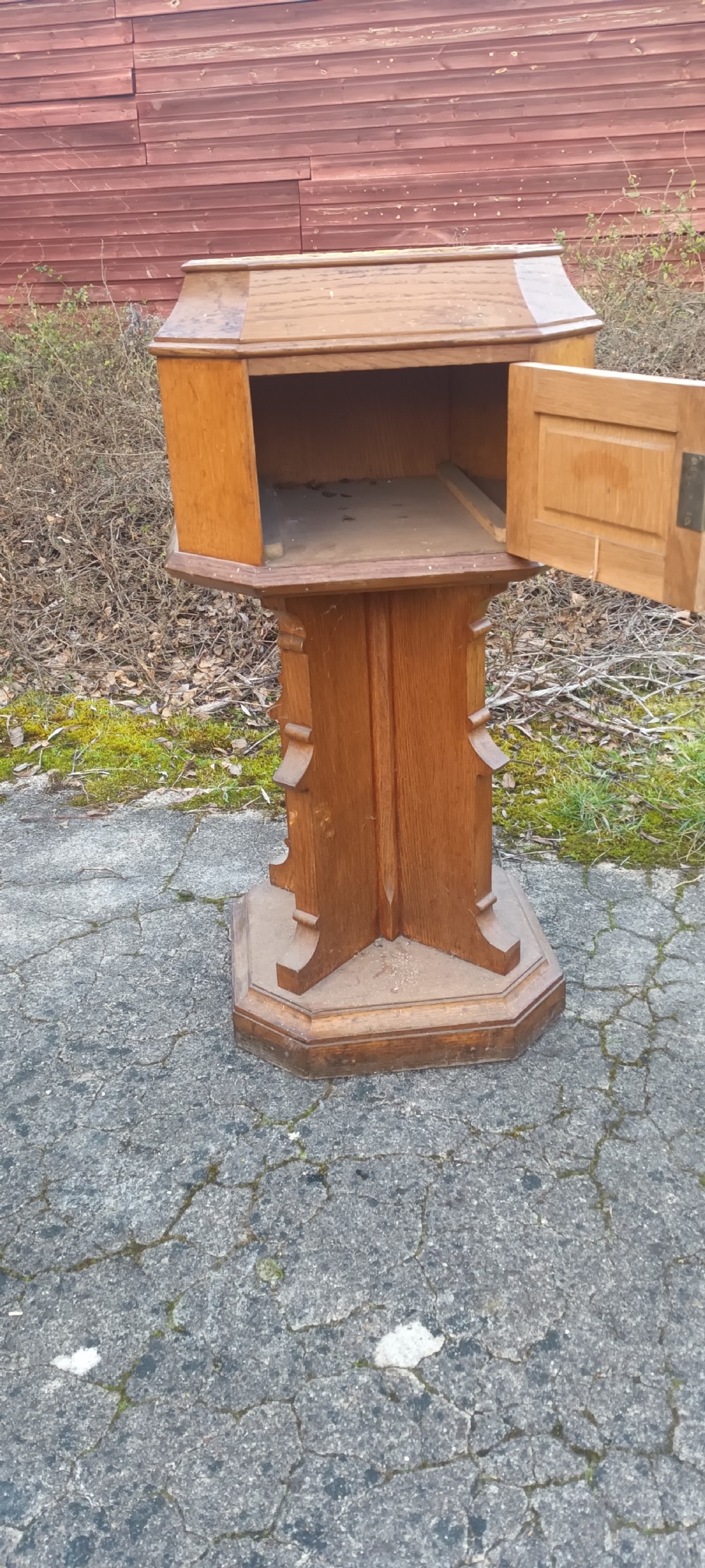 Pair of Victorian gothic oak pedestals 
- (countryhouse/hotel letter boxes) View VIII
