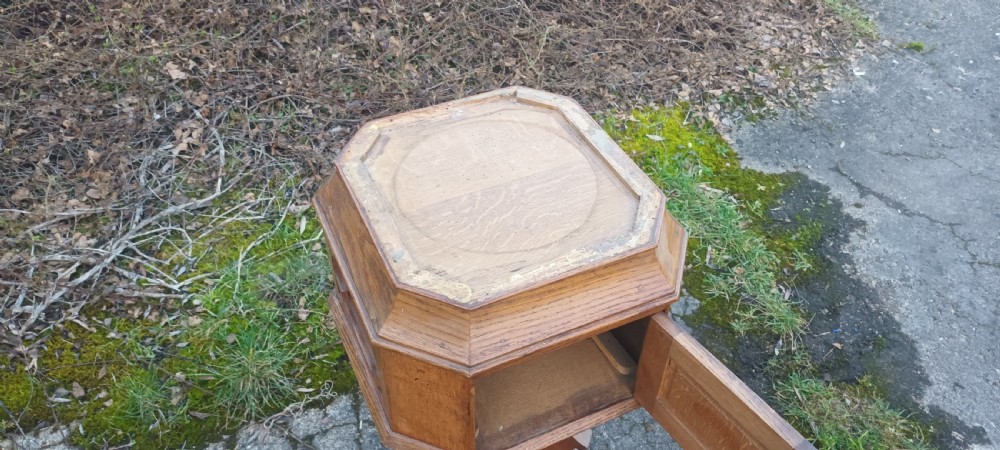 Pair of Victorian gothic oak pedestals 
- (countryhouse/hotel letter boxes) View X