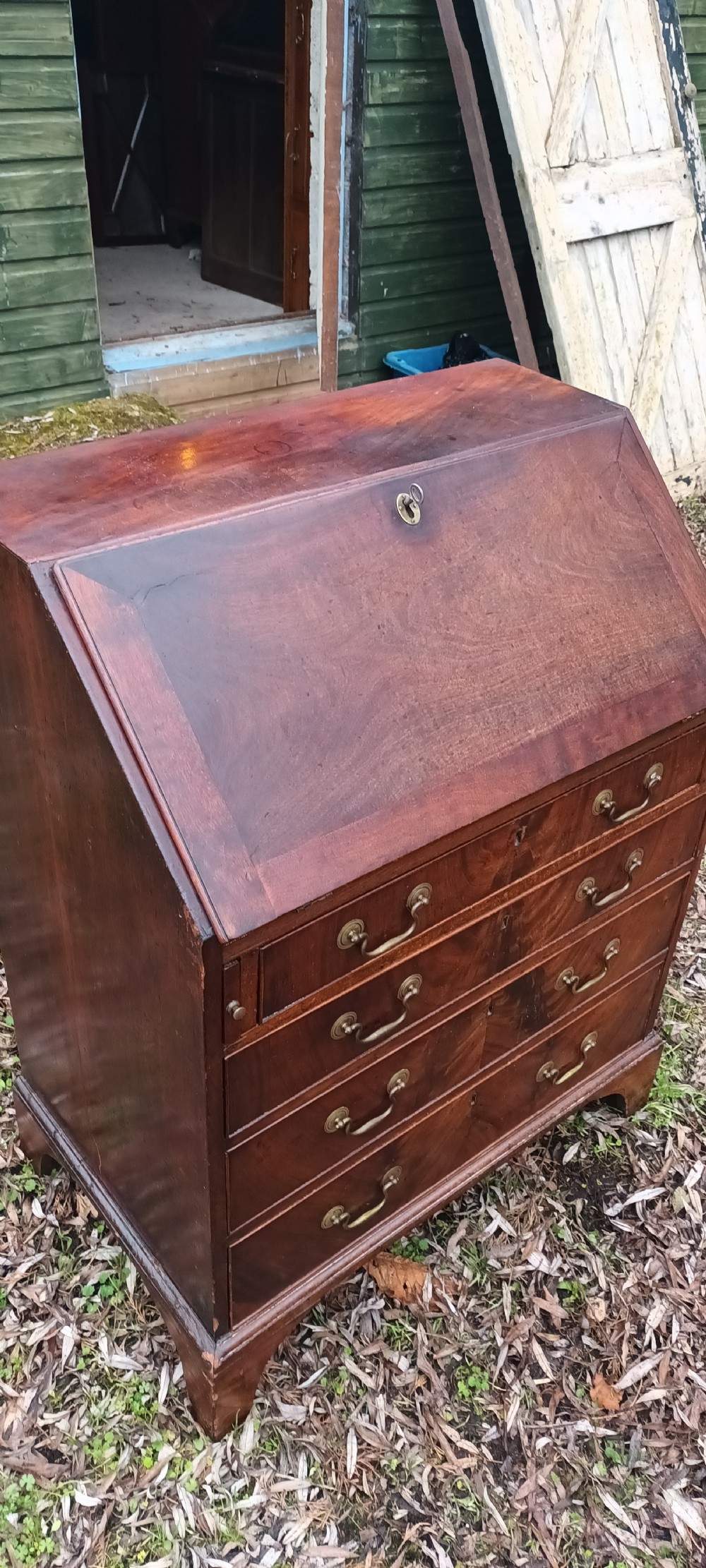 Small Georgian mahogany bureau. View III