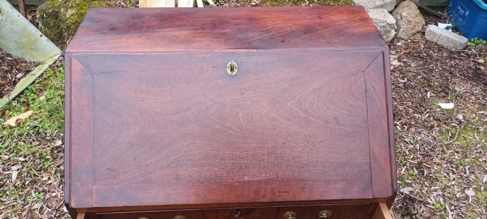 Small Georgian mahogany bureau. View V