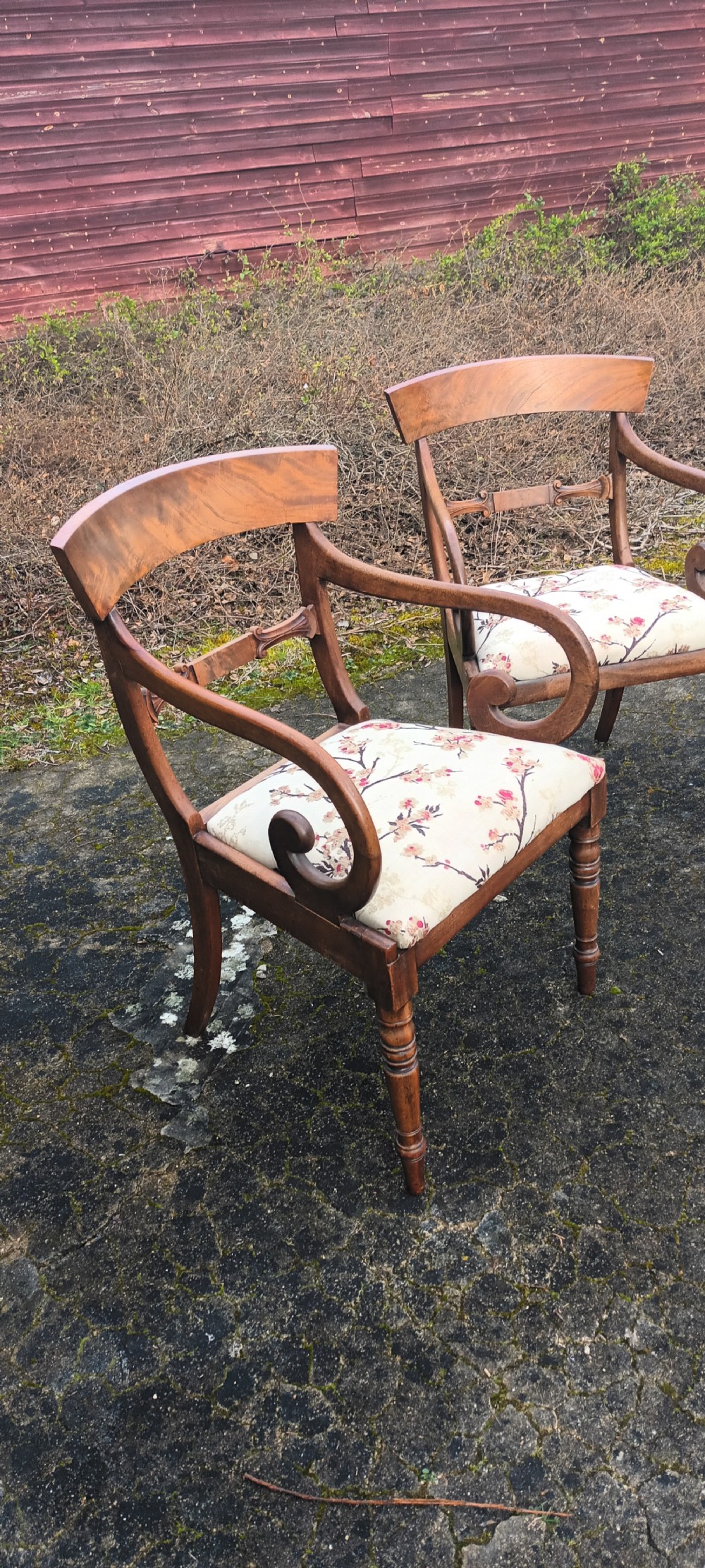 Pair of scroll arm desk armchairs . View VI