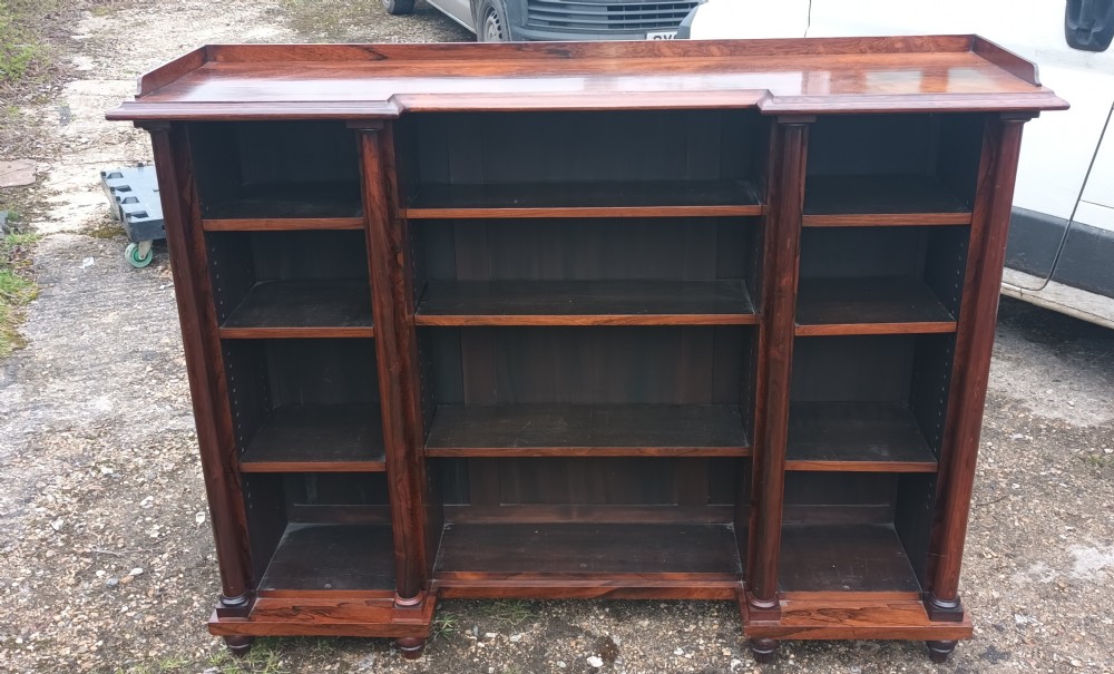Early Victorian rosewood open bookcase  View IV