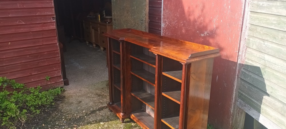 Early Victorian rosewood open bookcase  View VI