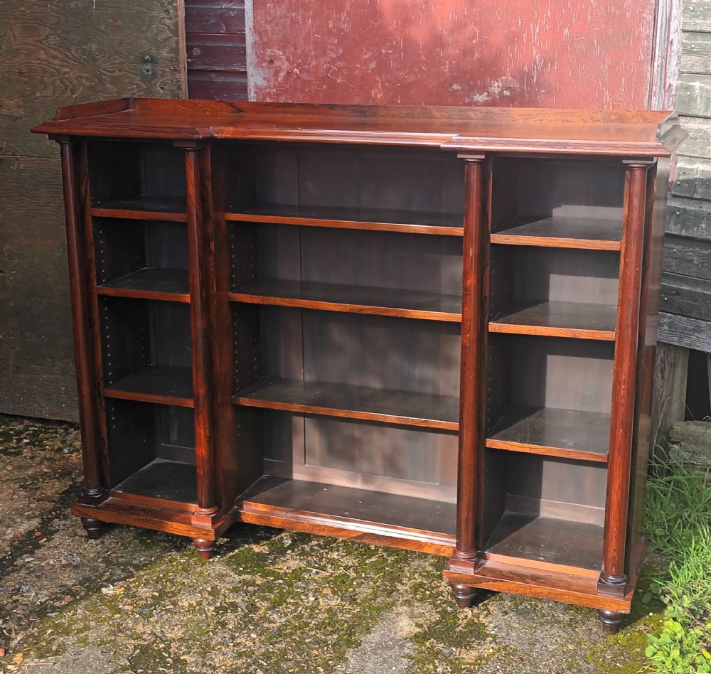 Early Victorian rosewood open bookcase 