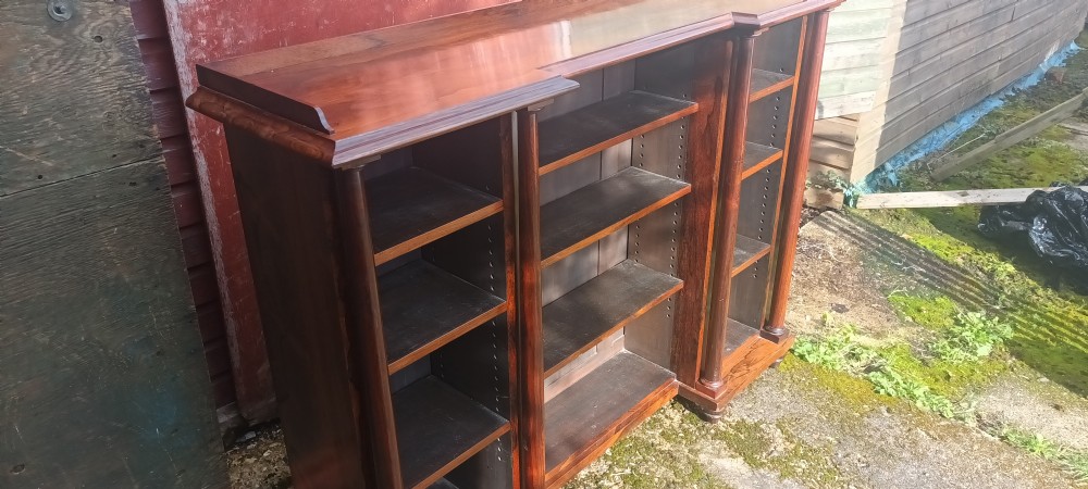 Early Victorian rosewood open bookcase  View VII