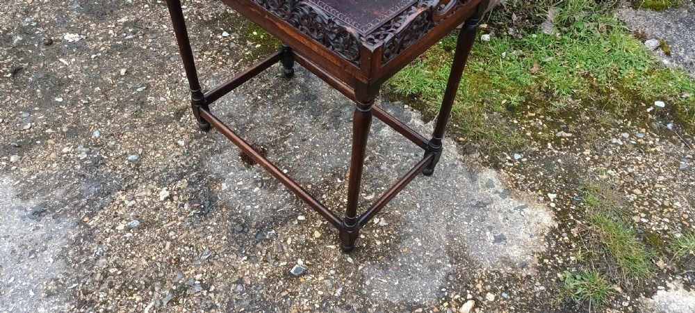 Carved Indian  table tray on stand View IV