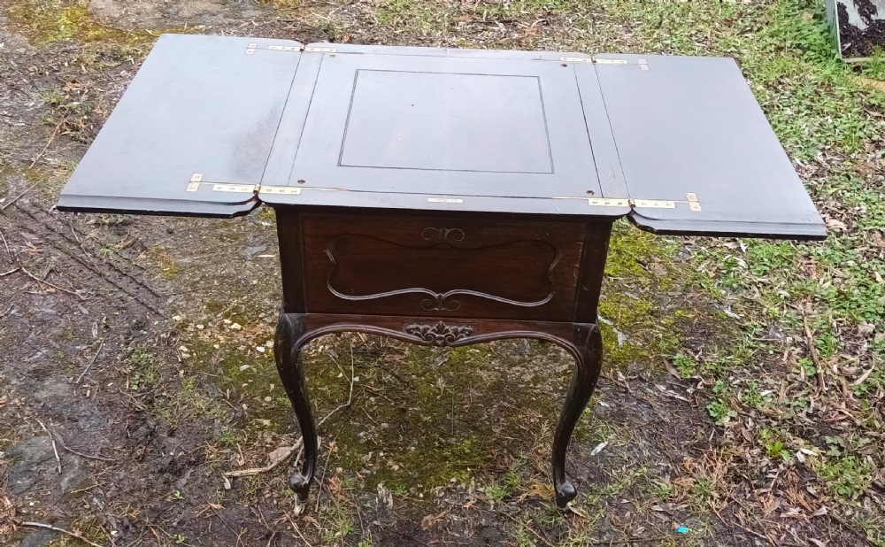 Edwardian mahogany surprise drinks table. View II