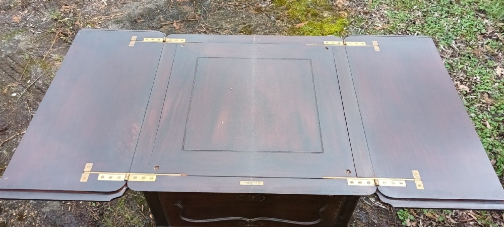 Edwardian mahogany surprise drinks table. View III