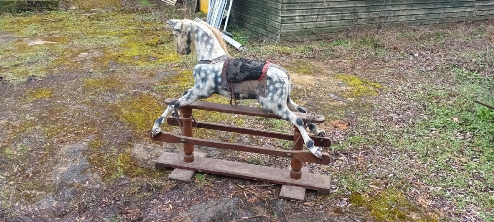 Early 20th century carved rocking horse View II