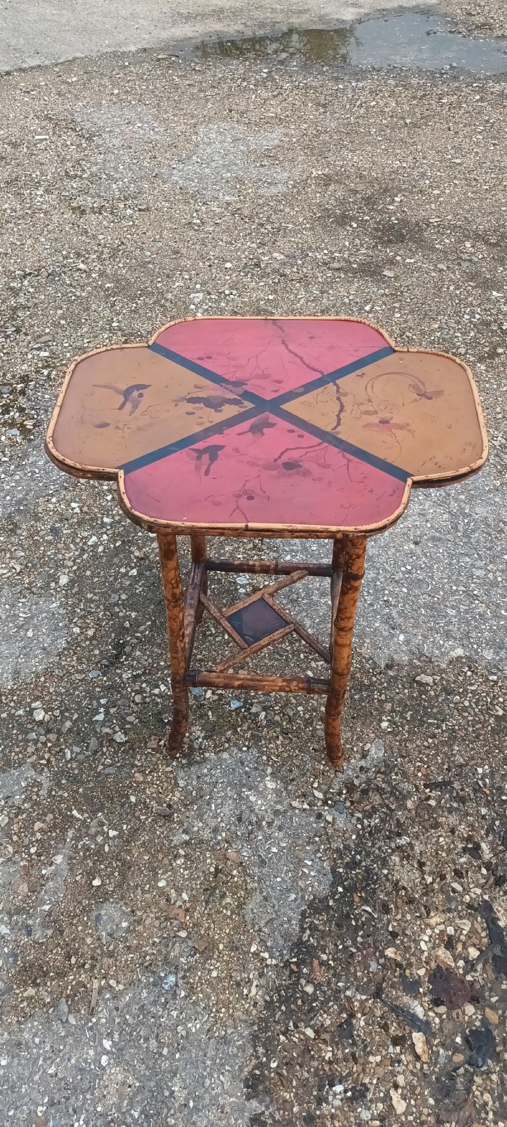 Victorian bamboo and lacquered occasional table. View V