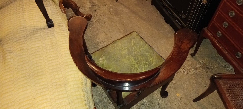 19th century mahogany corner chair with drop in seat. View X