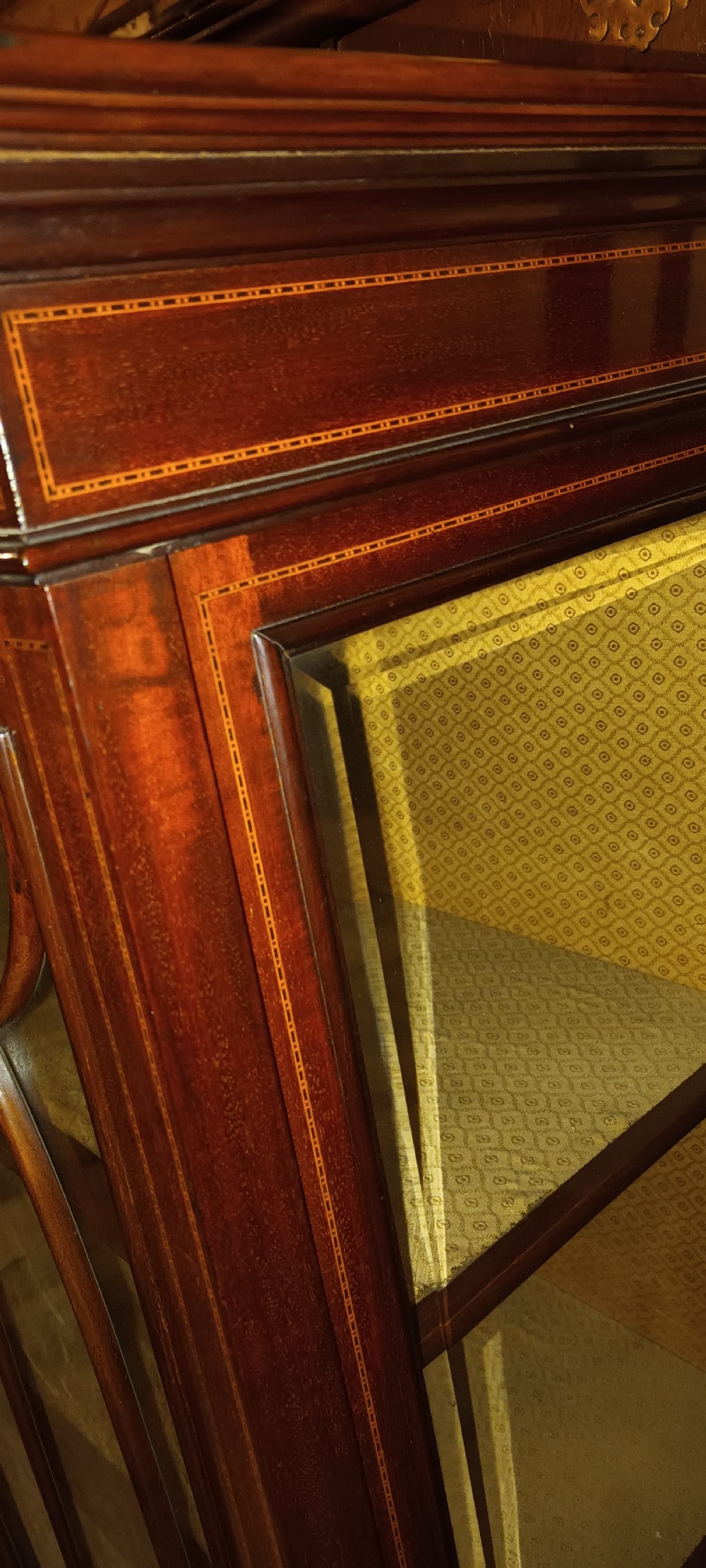 Good quality Edwardian inlaid mahogany display cabinet.  View IX