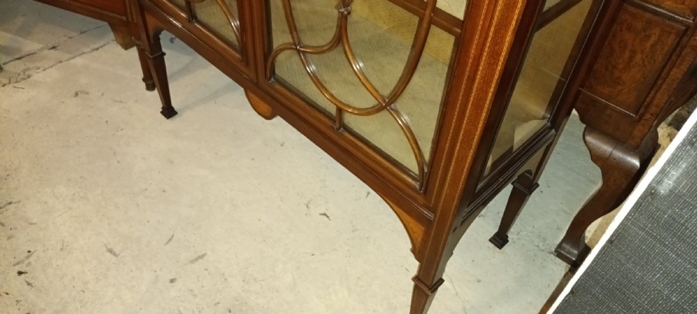 Good quality Edwardian inlaid mahogany display cabinet.  View XI