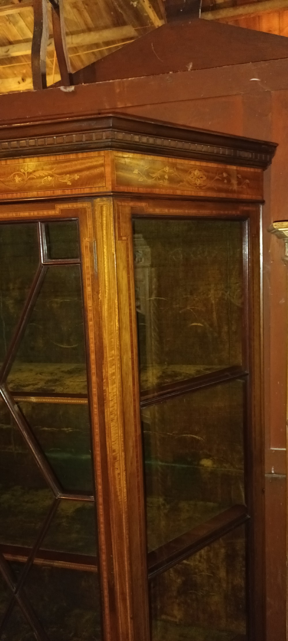 Edwardian inlaid mahogany 2 door display cabinet.  View XII