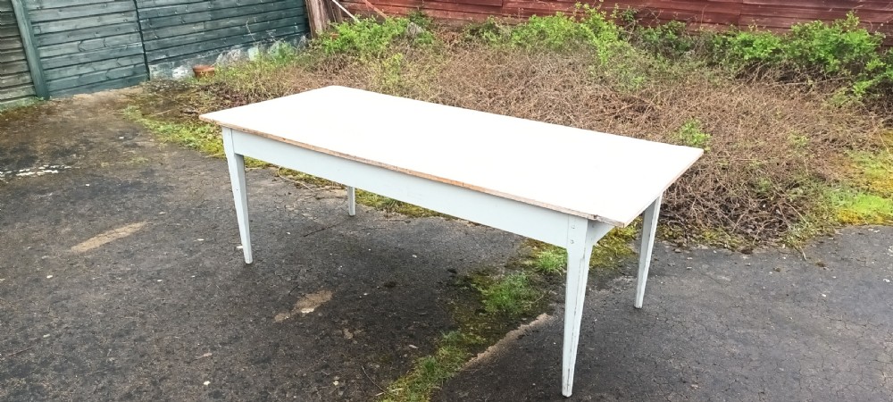 Early 20th century pine farmhouse kitchen table. View VII