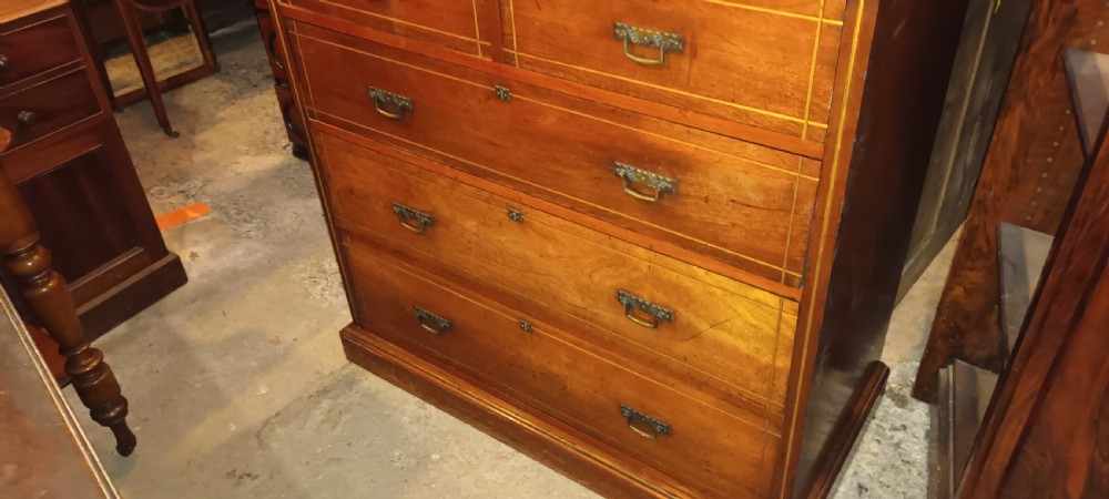 Victorian walnut and highlighted chest of drawers. View III