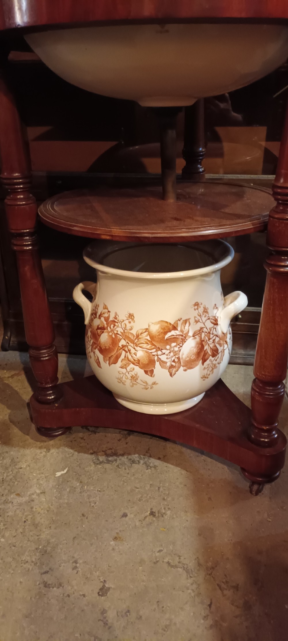 Good original Victorian mahogany free standing washstand. View X