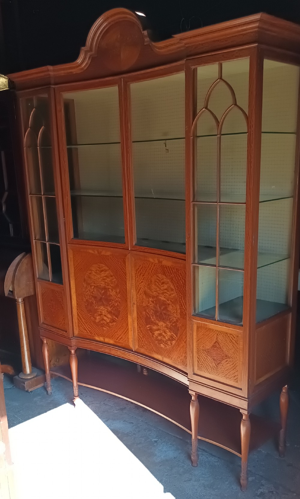 Edwardian satinwood display cabinet by Maple&Co. 