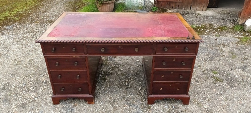 Mahogany pedestal (partners) desk