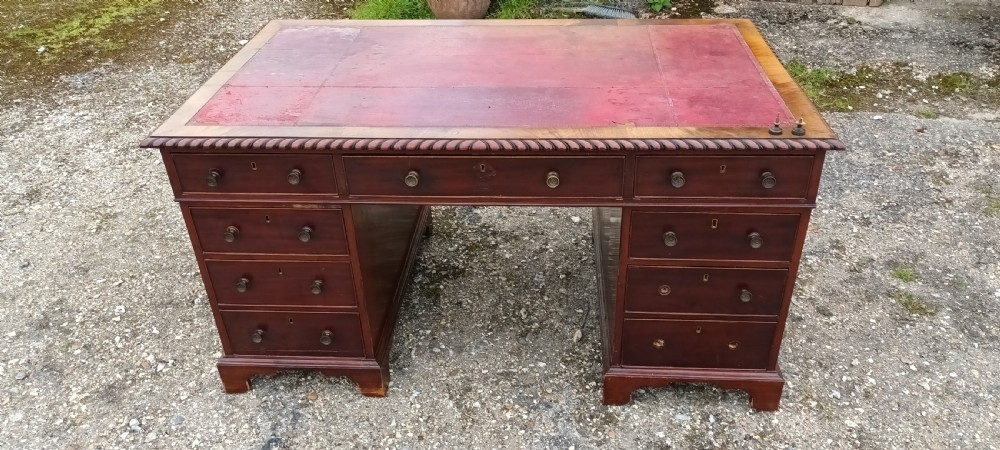 Mahogany pedestal (partners) desk View II
