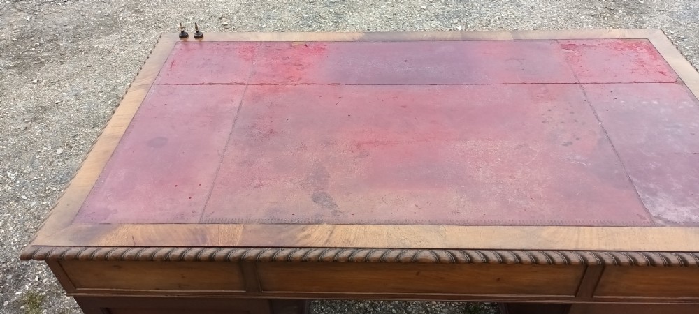 Mahogany pedestal (partners) desk View III